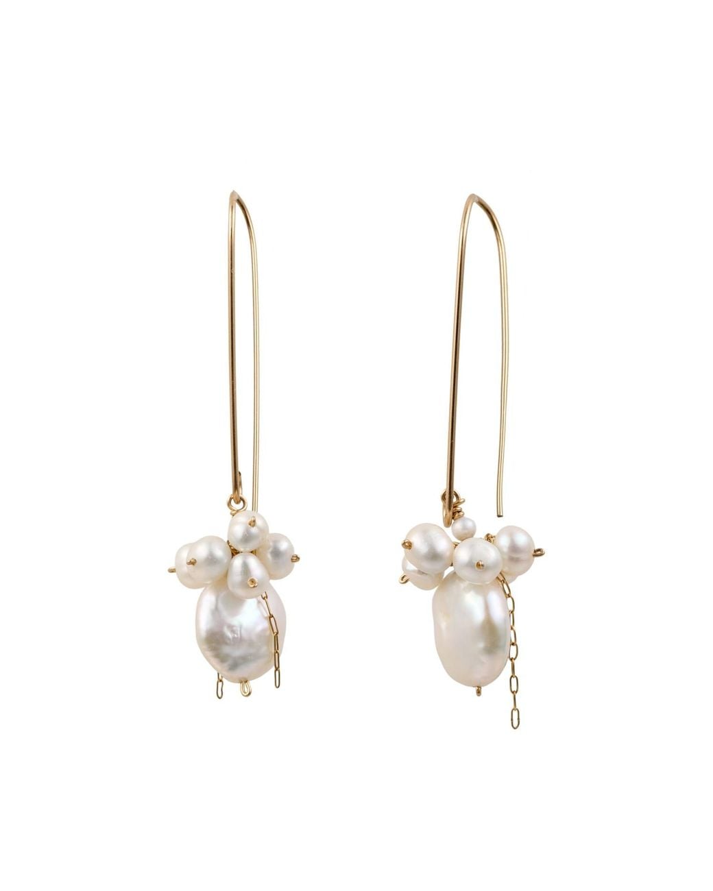 Corina Mardari Jewelry Metallic Pearl Cluster Handmade Filled Earrings
