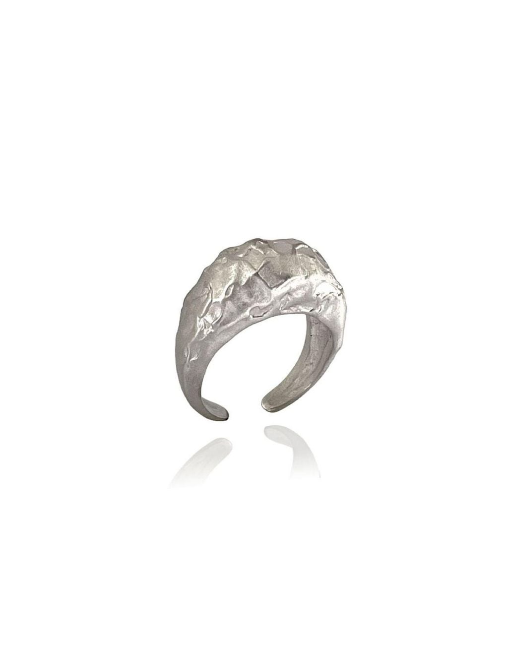 LINYA JEWELLERY Metallic Pary Amorphous Matte Oval Ring