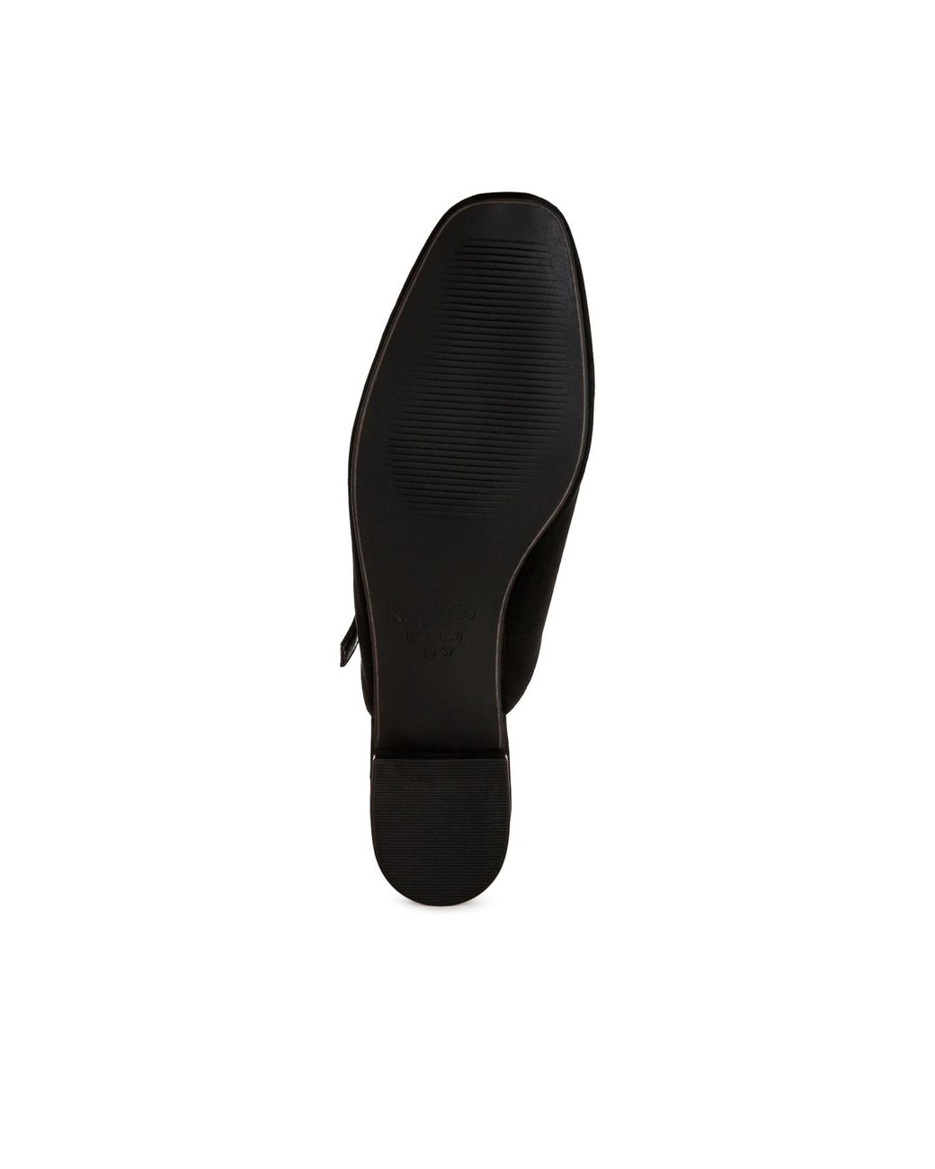 Rag & Co Black Dublish Square Toe Buckled Flats