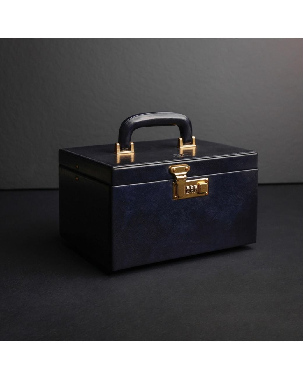 Time Resistance Blue Leather Jewelry Box For