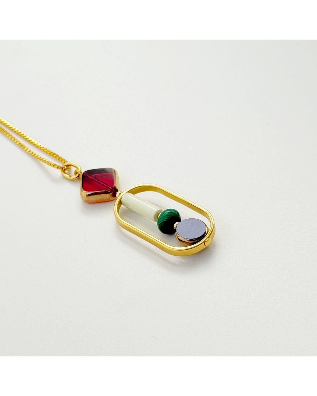 Aracheli Studio Multicolor Art X Malachite Necklace