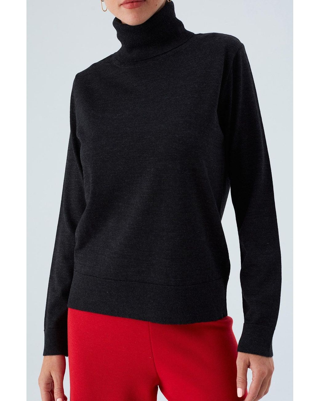 Peraluna Black Valeria Fine Turtleneck Pullover