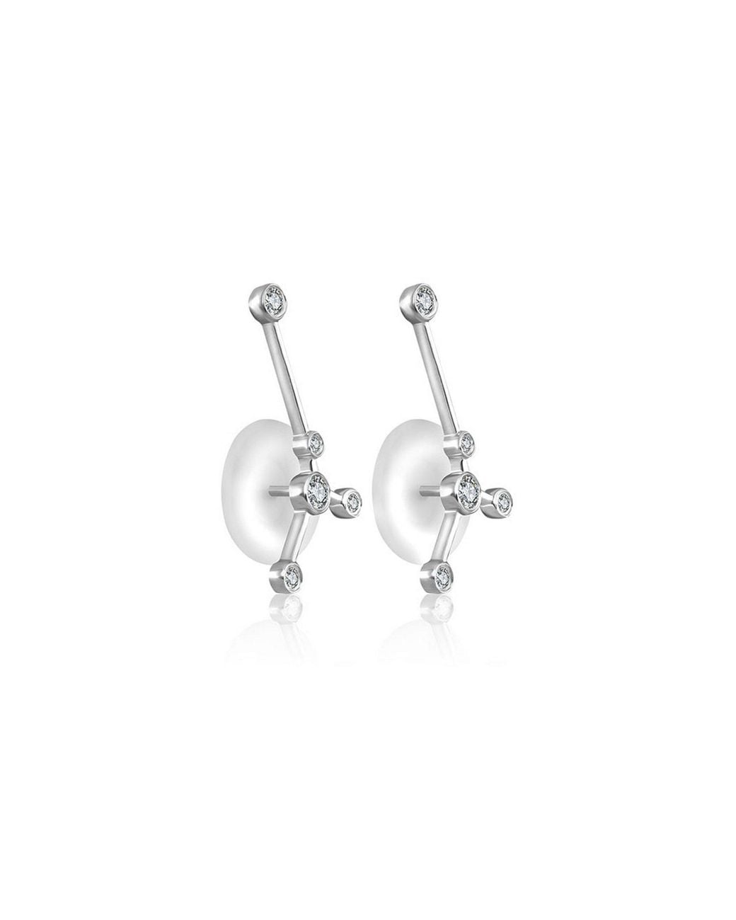 Genevieve Collection Metallic Cancer Zodiac Constellation Earring 18K & Diamond