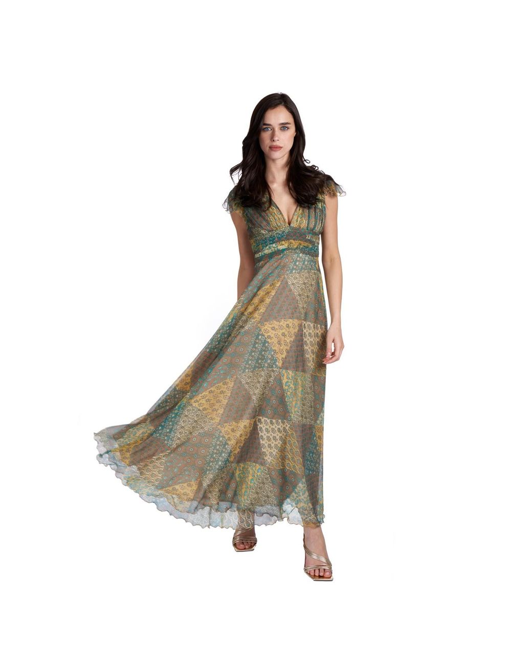 Sofia Tsereteli Green Crepon Silk Dress