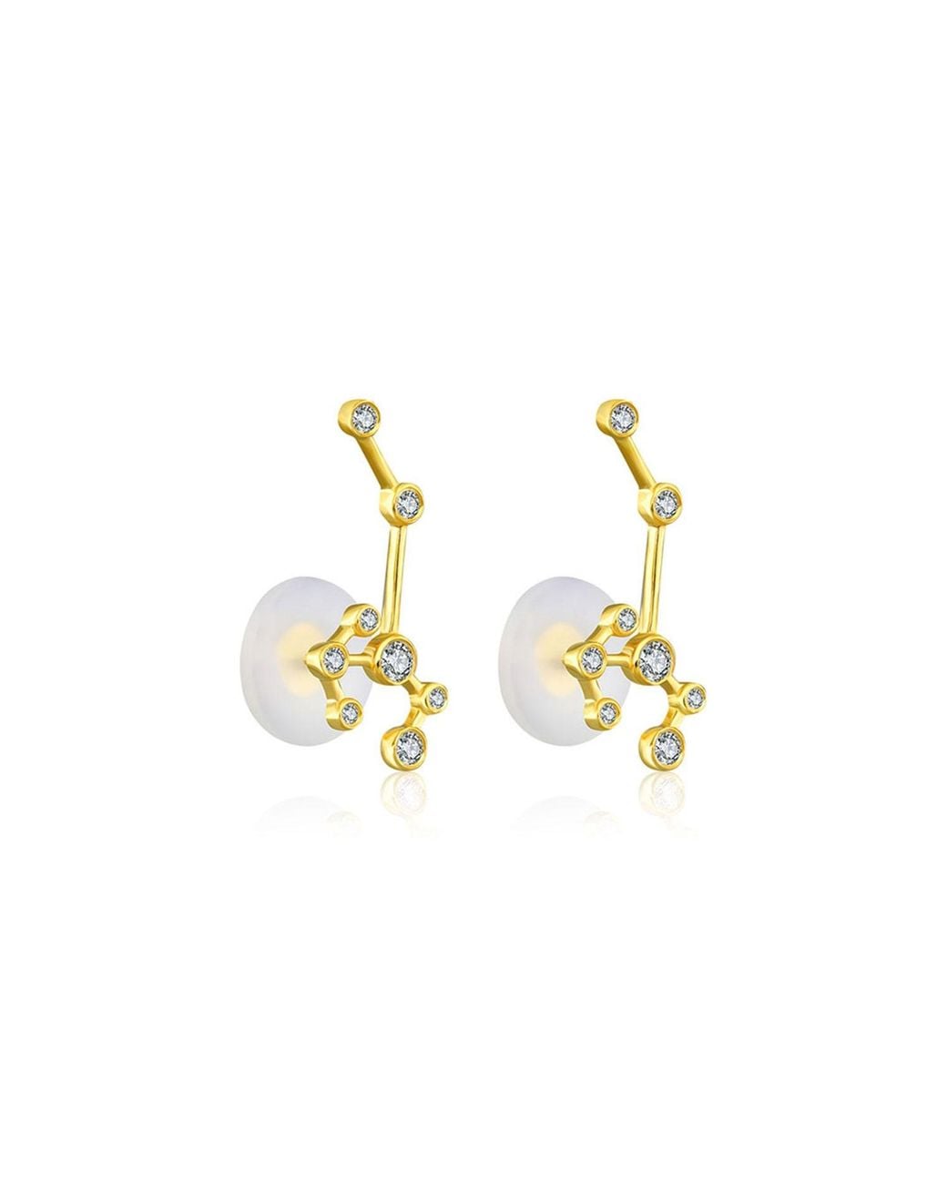 Genevieve Collection Metallic Sagittarius Zodiac Constellation Earring 18K & Diamond