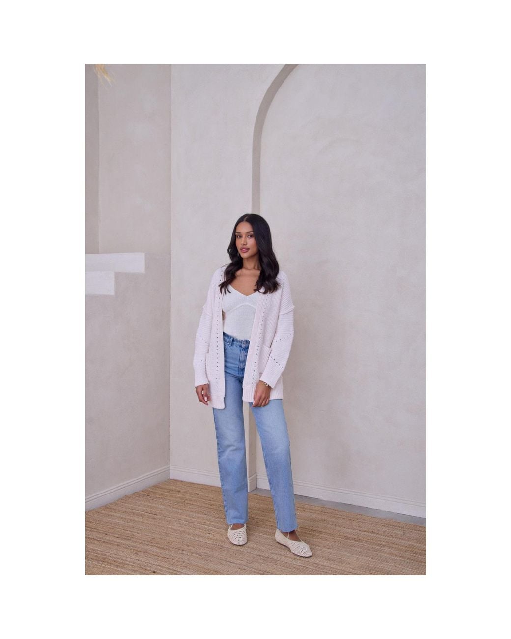 Saachi Purple Ribbed Knit Open Cardigan Sweater