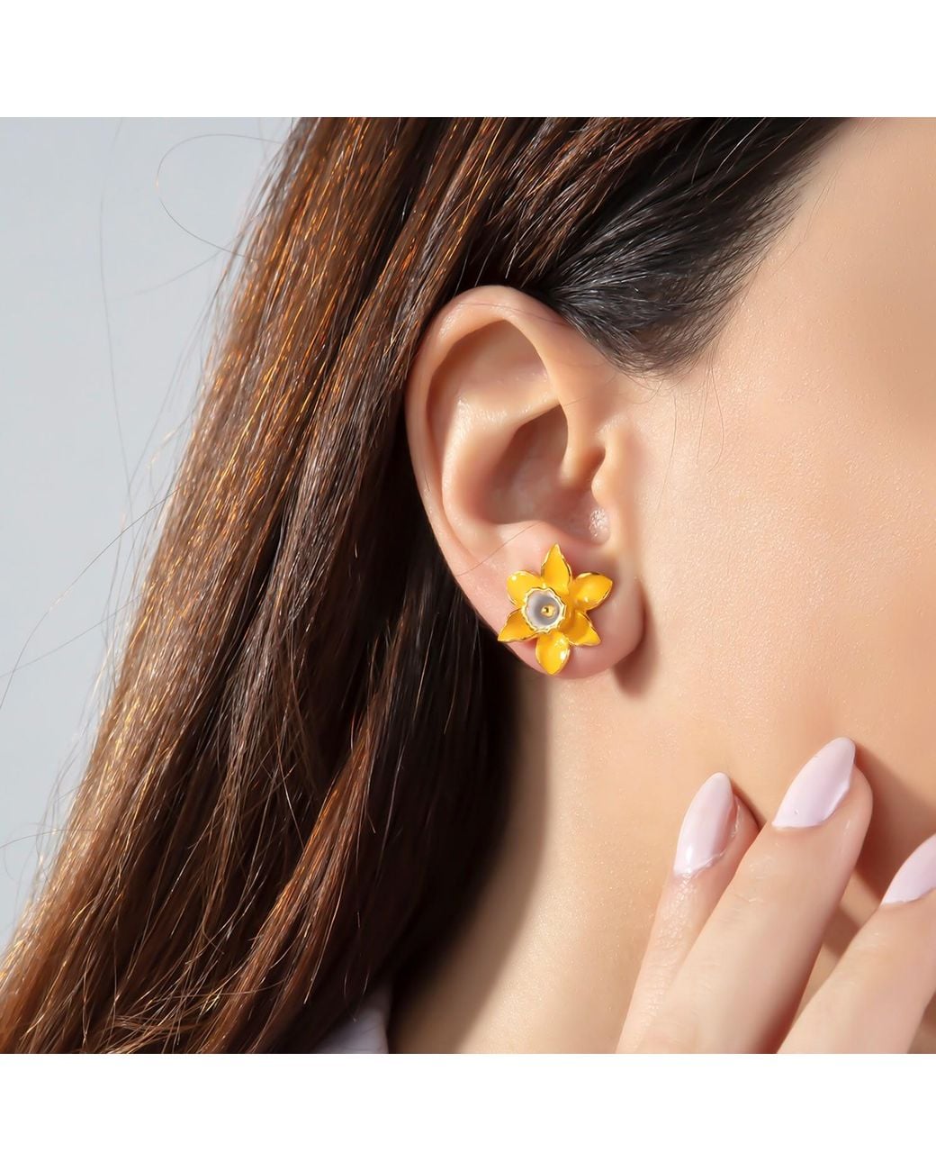 Milou Jewelry Multicolor Daffodil Flower Earrings