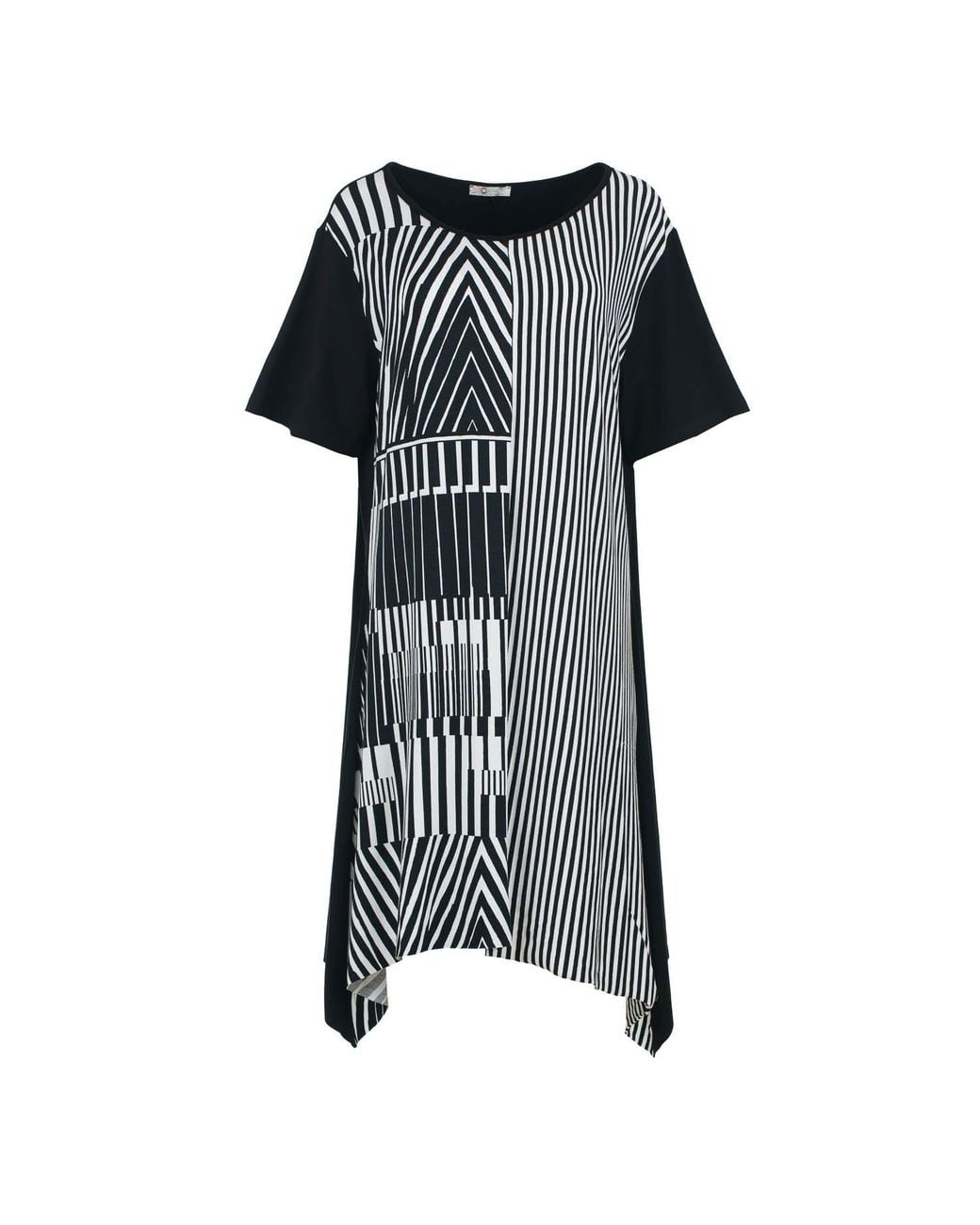 Conquista Black Graphic Elegance Plus Size Jersey Dress