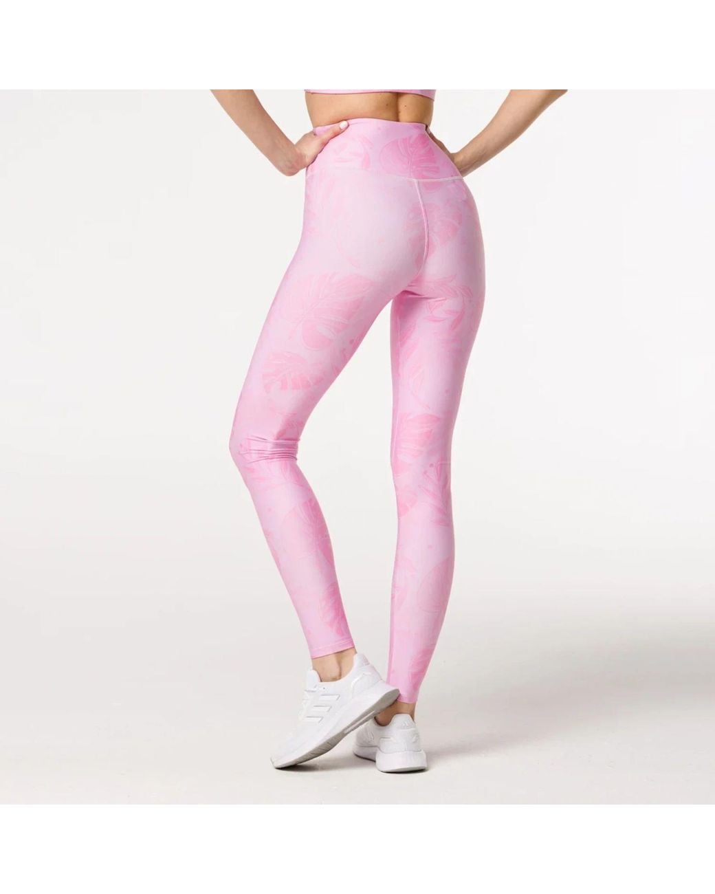 Aloha From Deer Pink Monstera Highwaist Leggings
