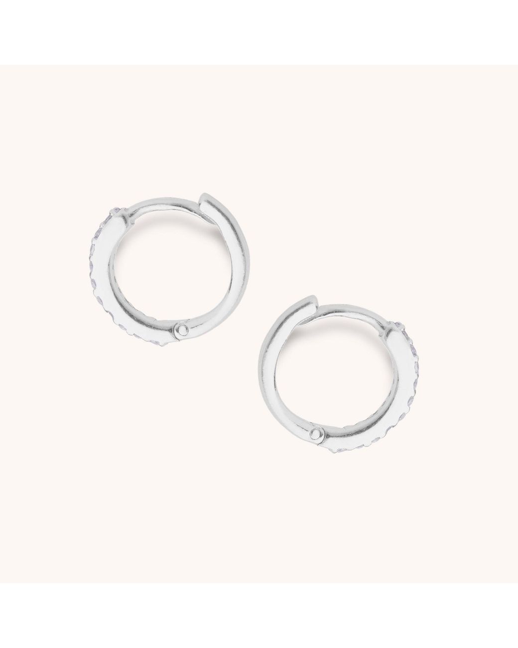 Nellou Jewellery Metallic Ava Huggie Earrings Small Sterling