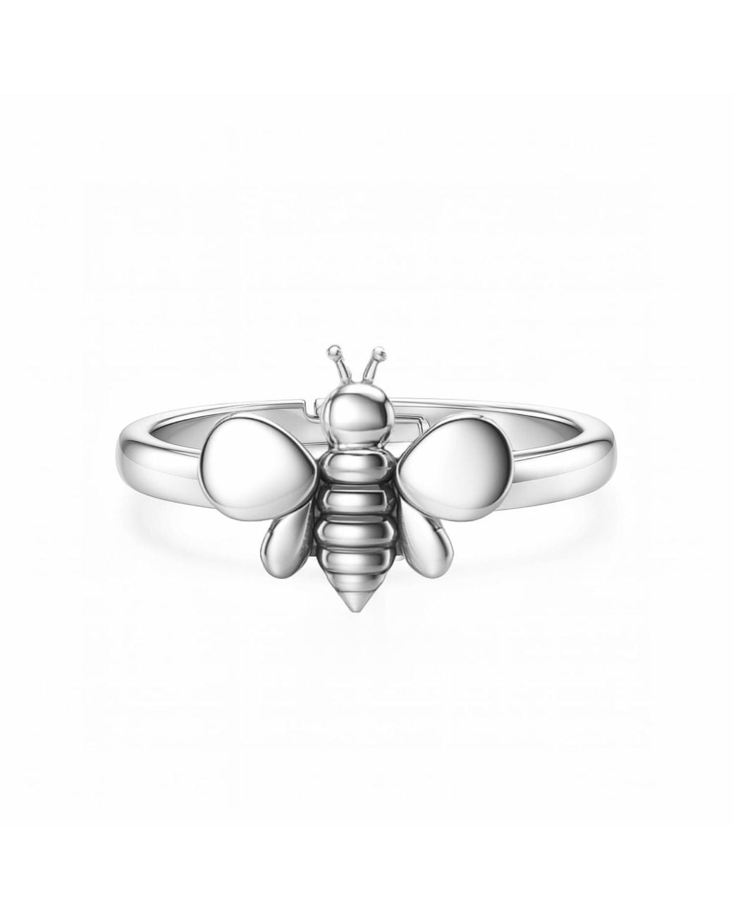 Unaloe Metallic Sterling Bee Ring – Nature-Inspired And Adjustable