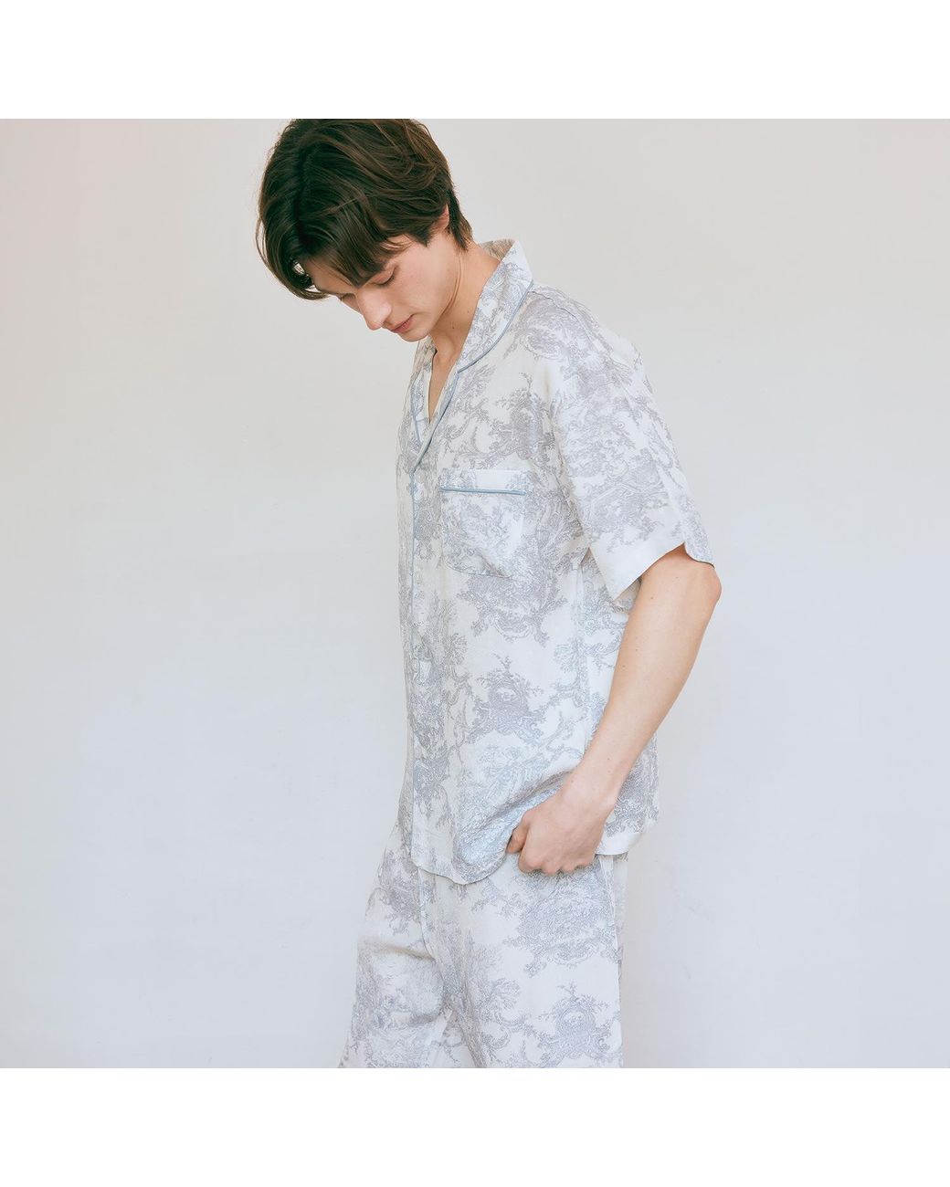 Luna Luz White French Toile Bamboo Rayon Pyjama Set –