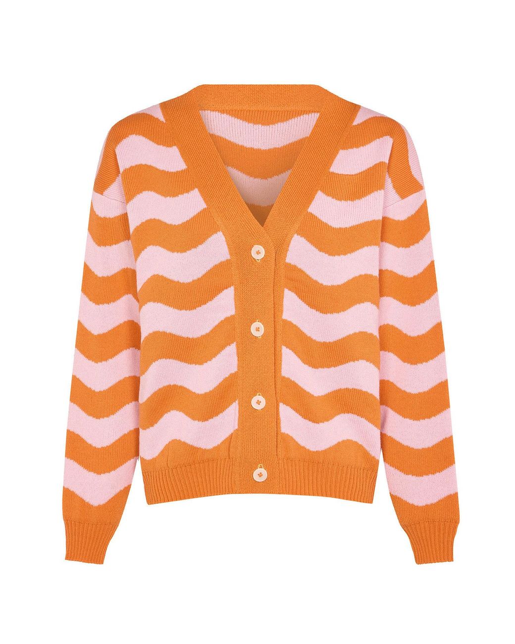INGMARSON Orange Waves Cardigan Wool & Cashmere