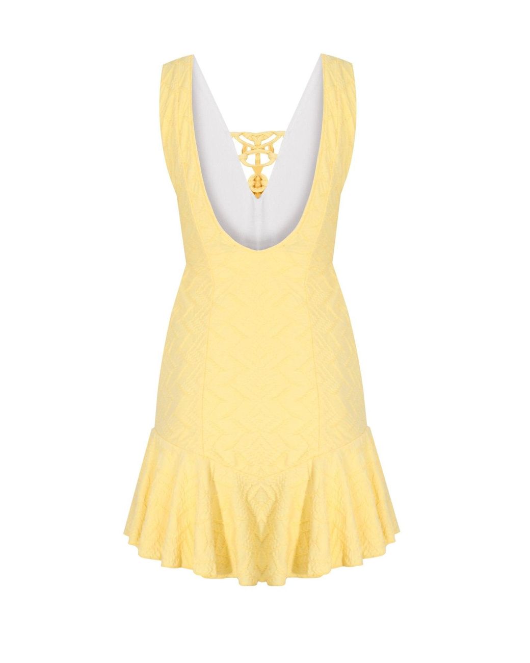 No'design Yellow Duchess Ruffled Mini Dress