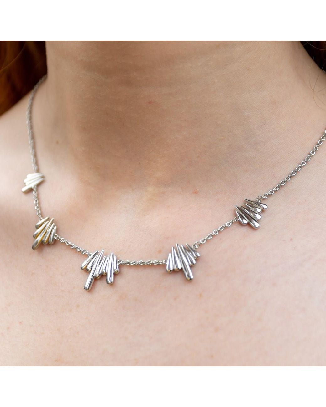 Lucy Quartermaine Metallic Solid Sterling Shard Necklace