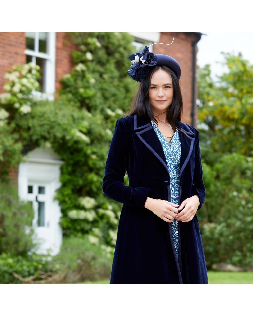 Guinea London Black Velvet Dress Coat