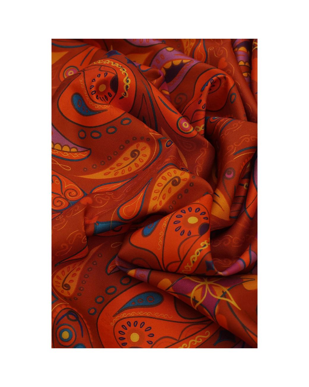 Janara Jones Red Paisley Satin Twill Scarf