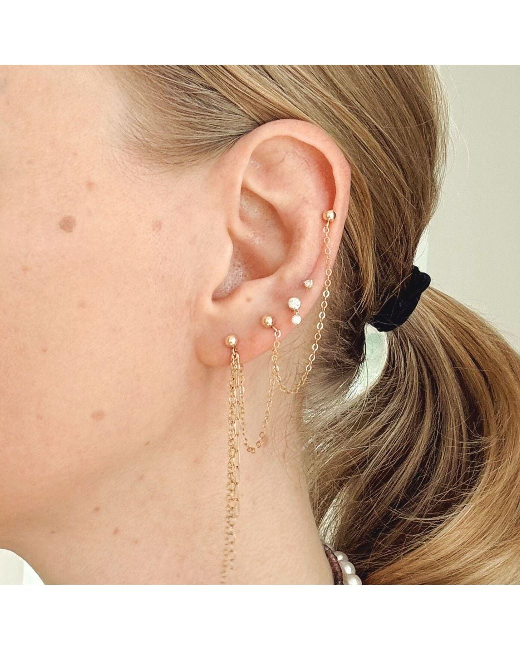 Herself Collections Metallic Naomi Chain Earring