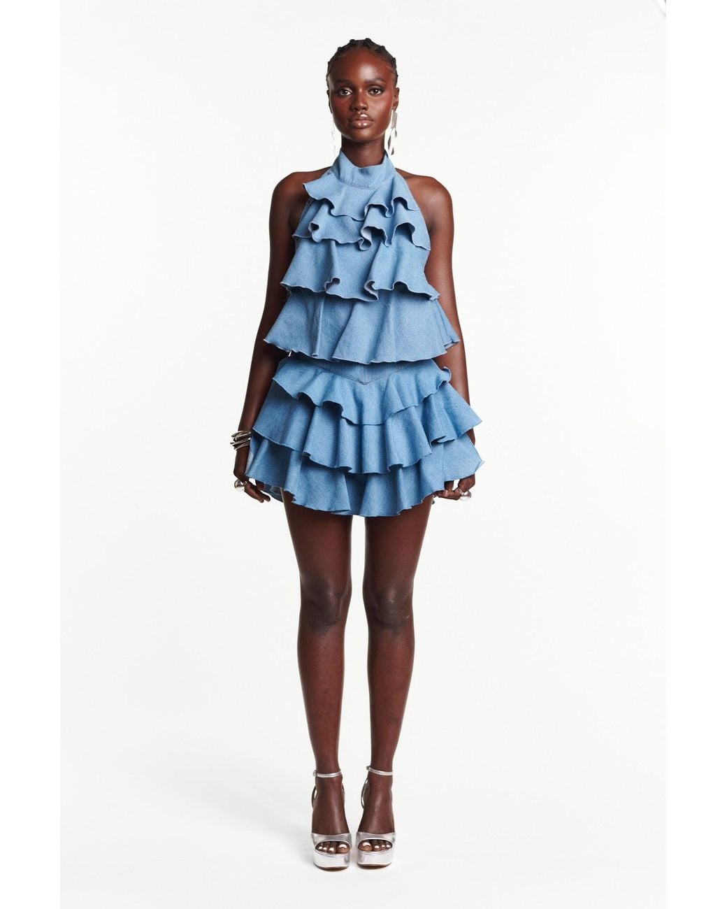 Ofuure Blue Light Denim Dilara Mini Skort