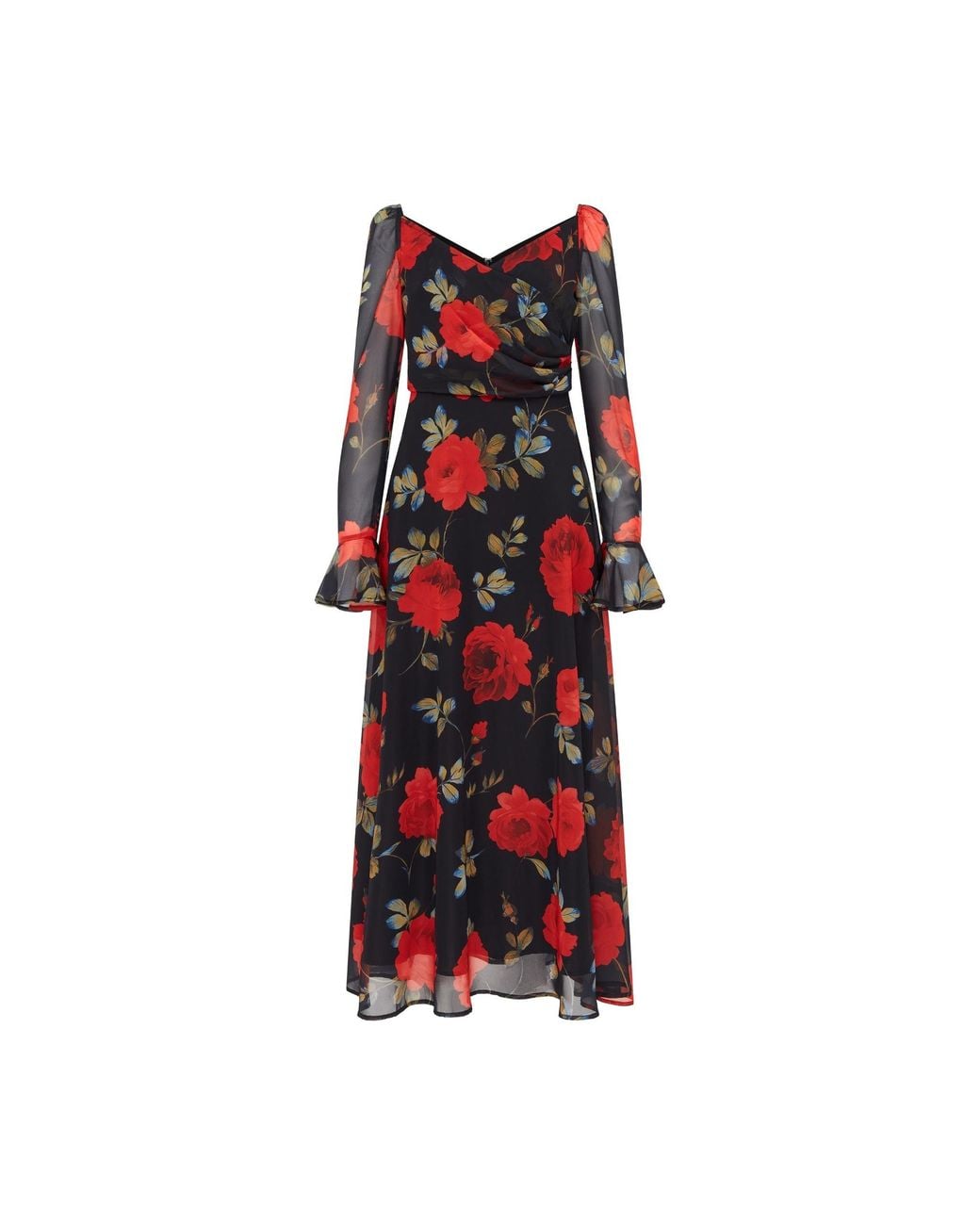 Sour Figs Red Floral Long-Sleeve Maxi Dress