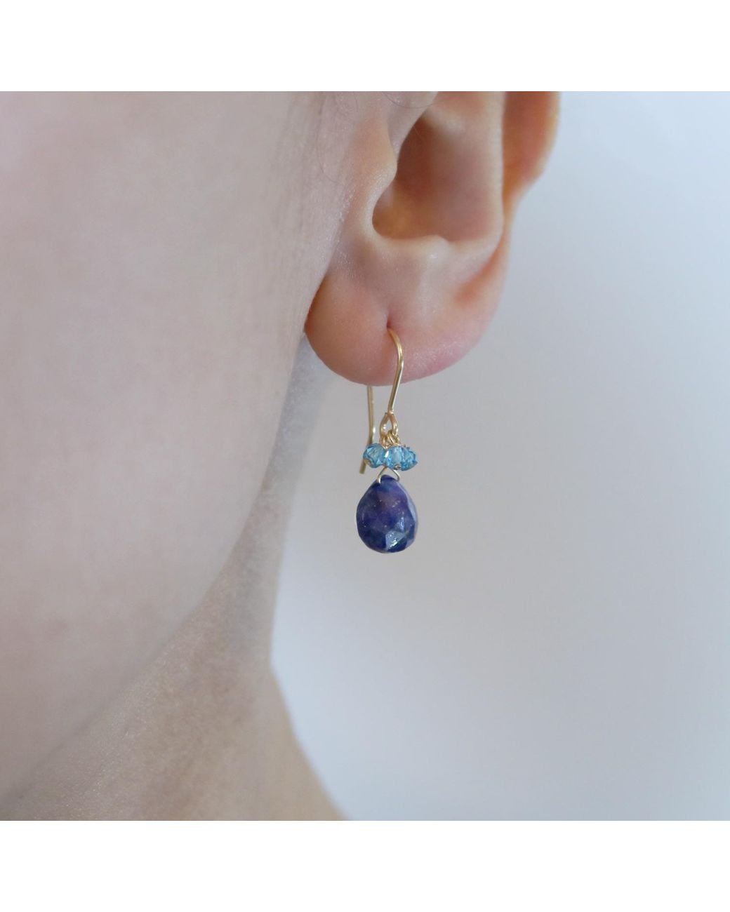 MOUNIR LONDON Blue Lapiz Earrings