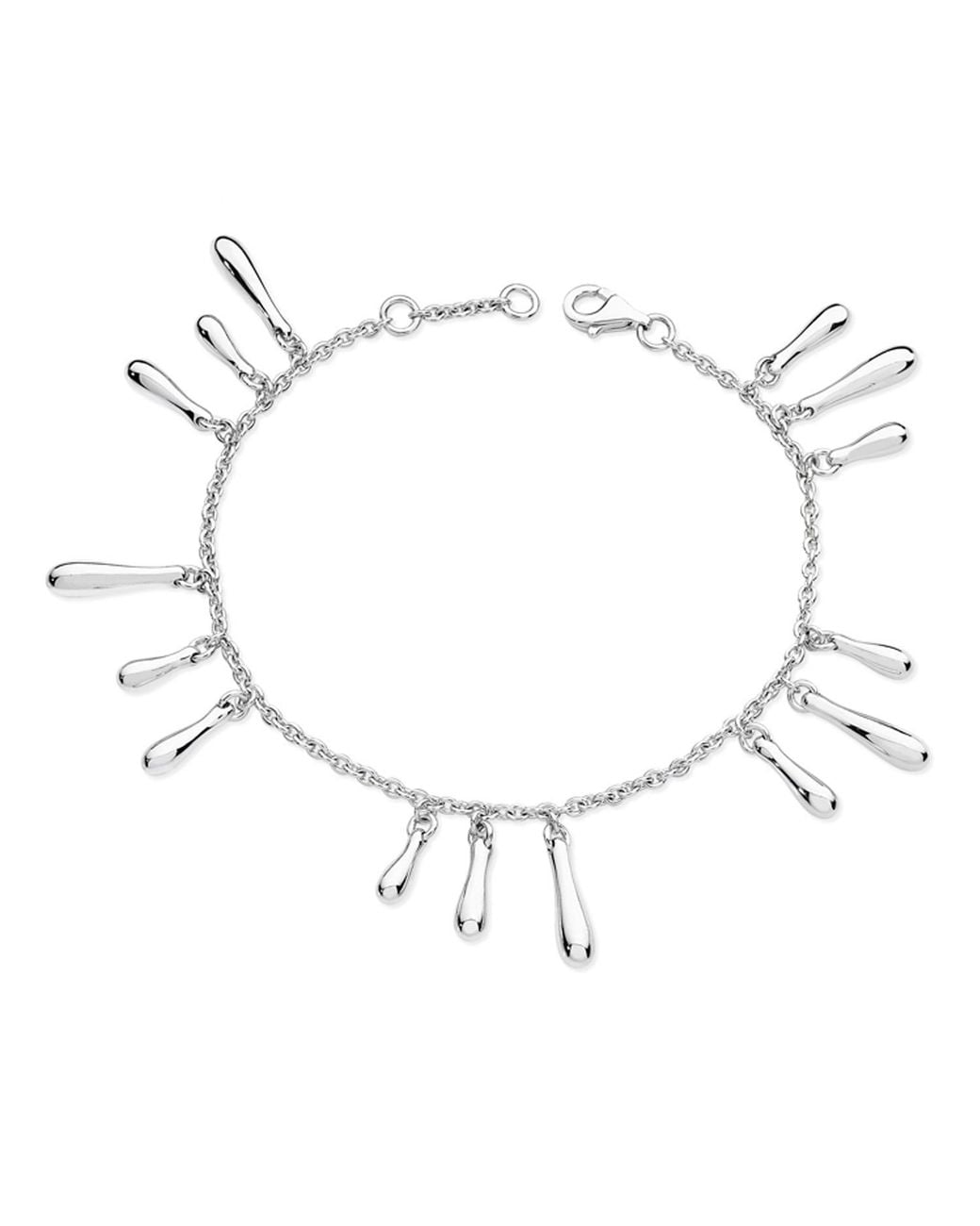 Lucy Quartermaine Metallic Solid Sterling Drop Cluster Bracelet