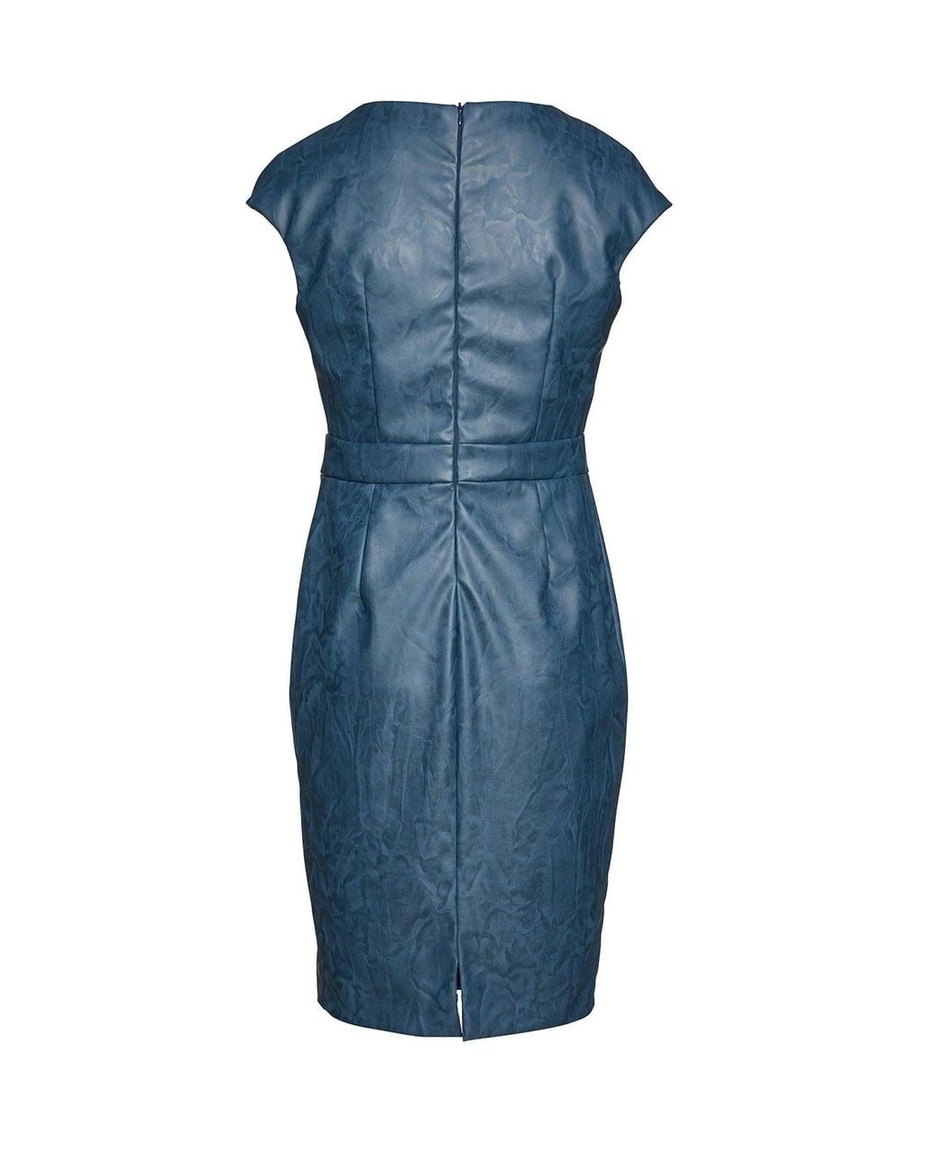 Conquista Blue Faux Leather Dress