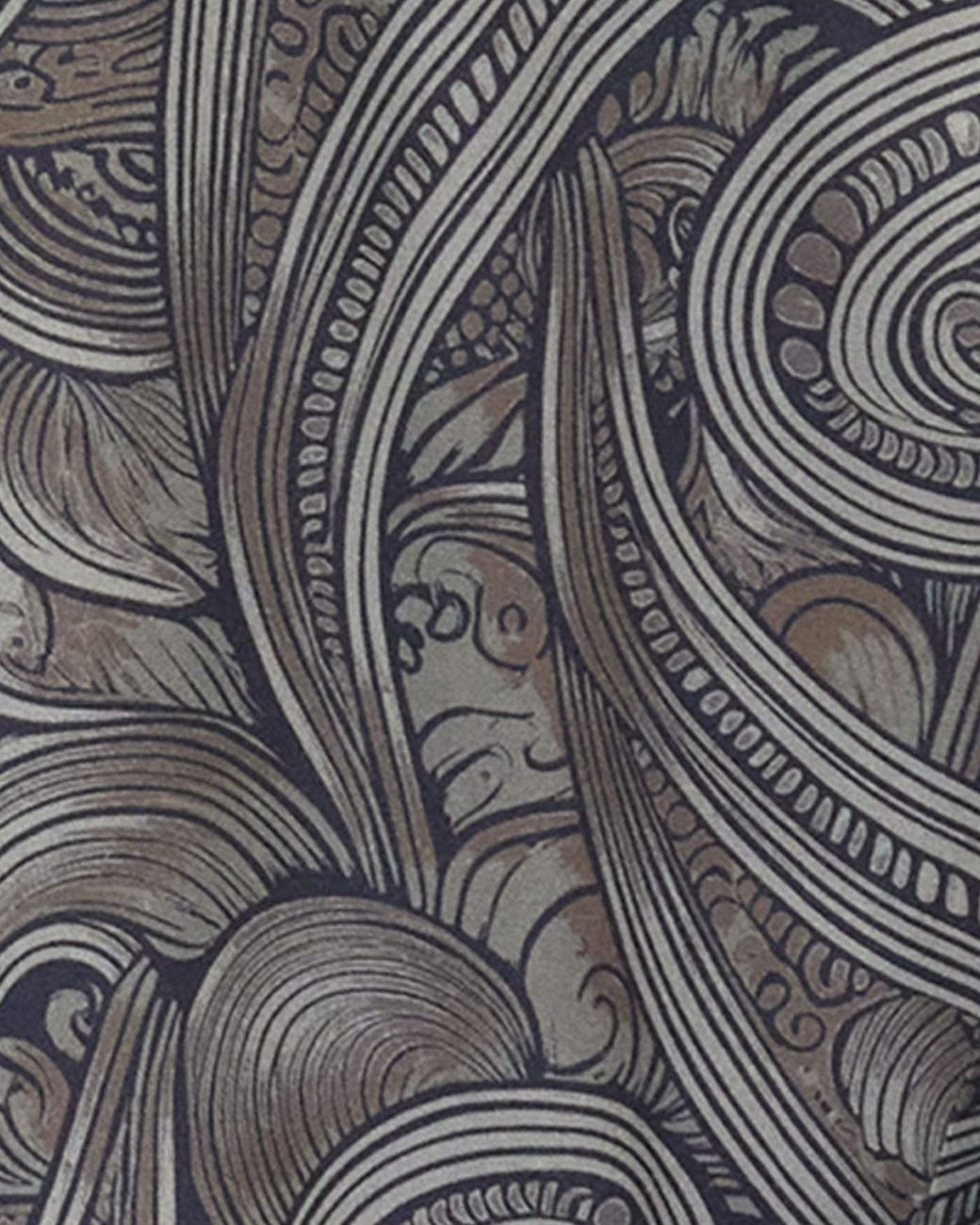Lords of Harlech Gray Pheobe Paisley Badalona Sage Wool Straight-Leg Pant