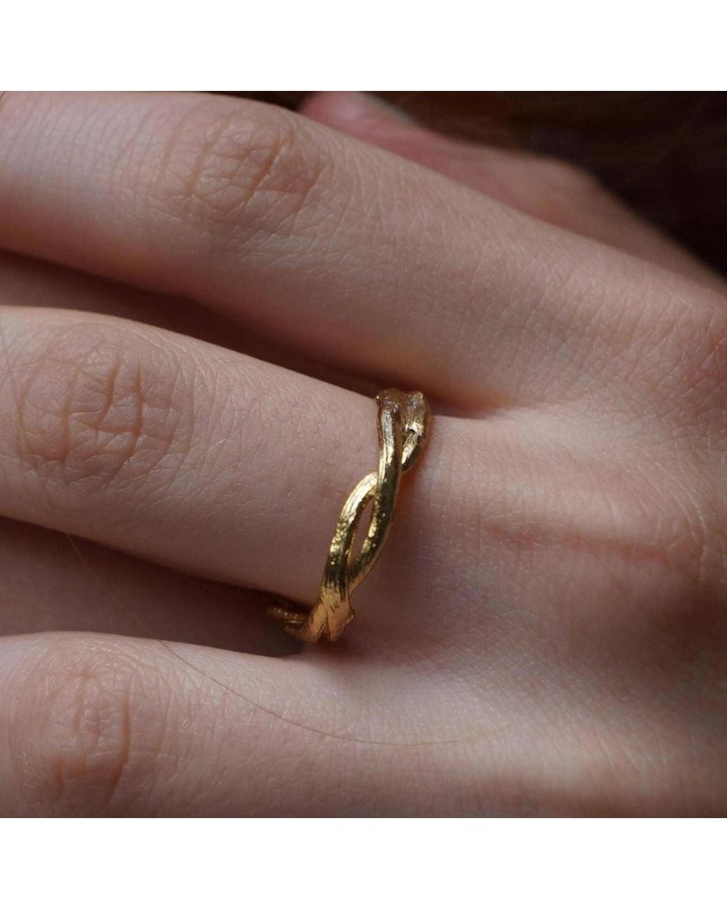 Mother Nature Jewelry Metallic Twig Ring, Handmade Minimalist Band