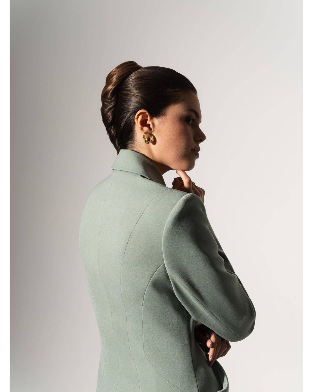 Tia Dorraine Green Tailored Fit Suiting Blazer & Trousers Suit