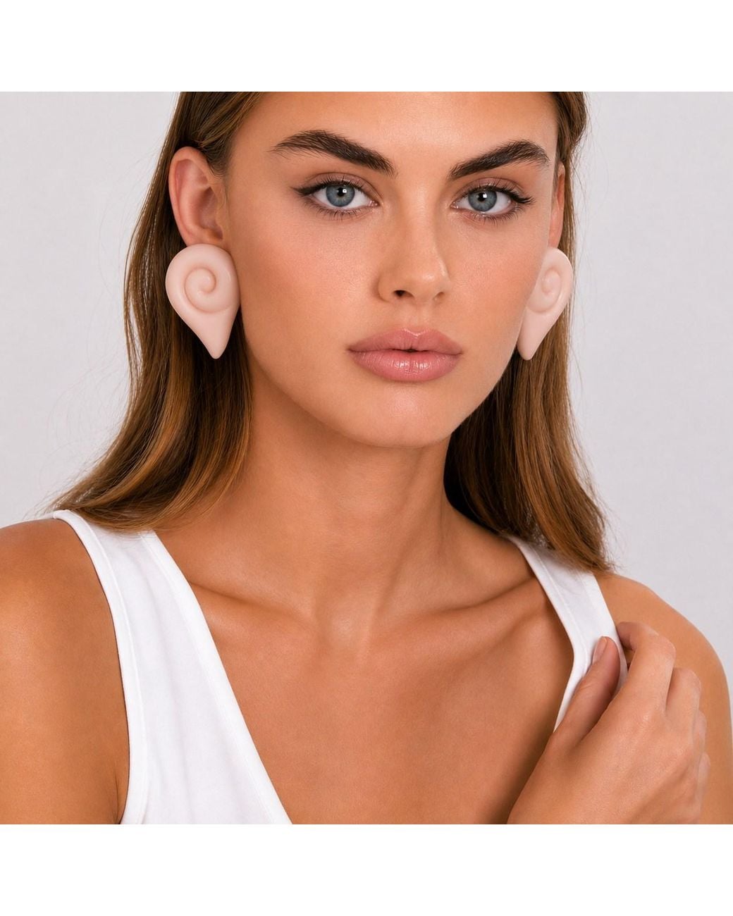 Michael Nash Jewelry Pink Brigite Matte Rose Quartz Resin Clip Earrings