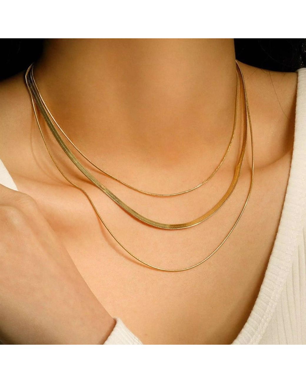 Elk & Bloom Metallic Multi Chain Choker Necklace