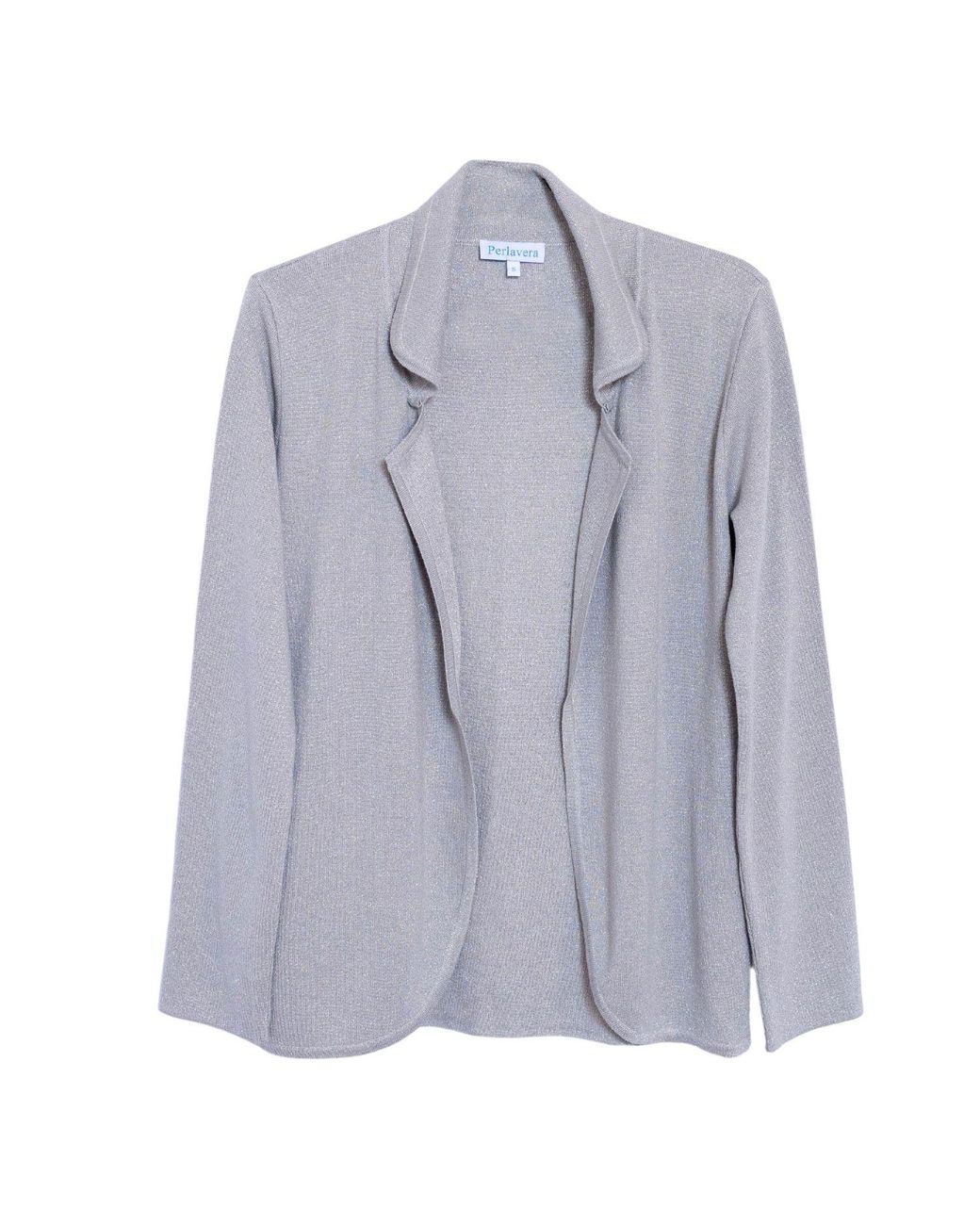 Perlavera Blue Alle Lurex Long Sleeve Blazer