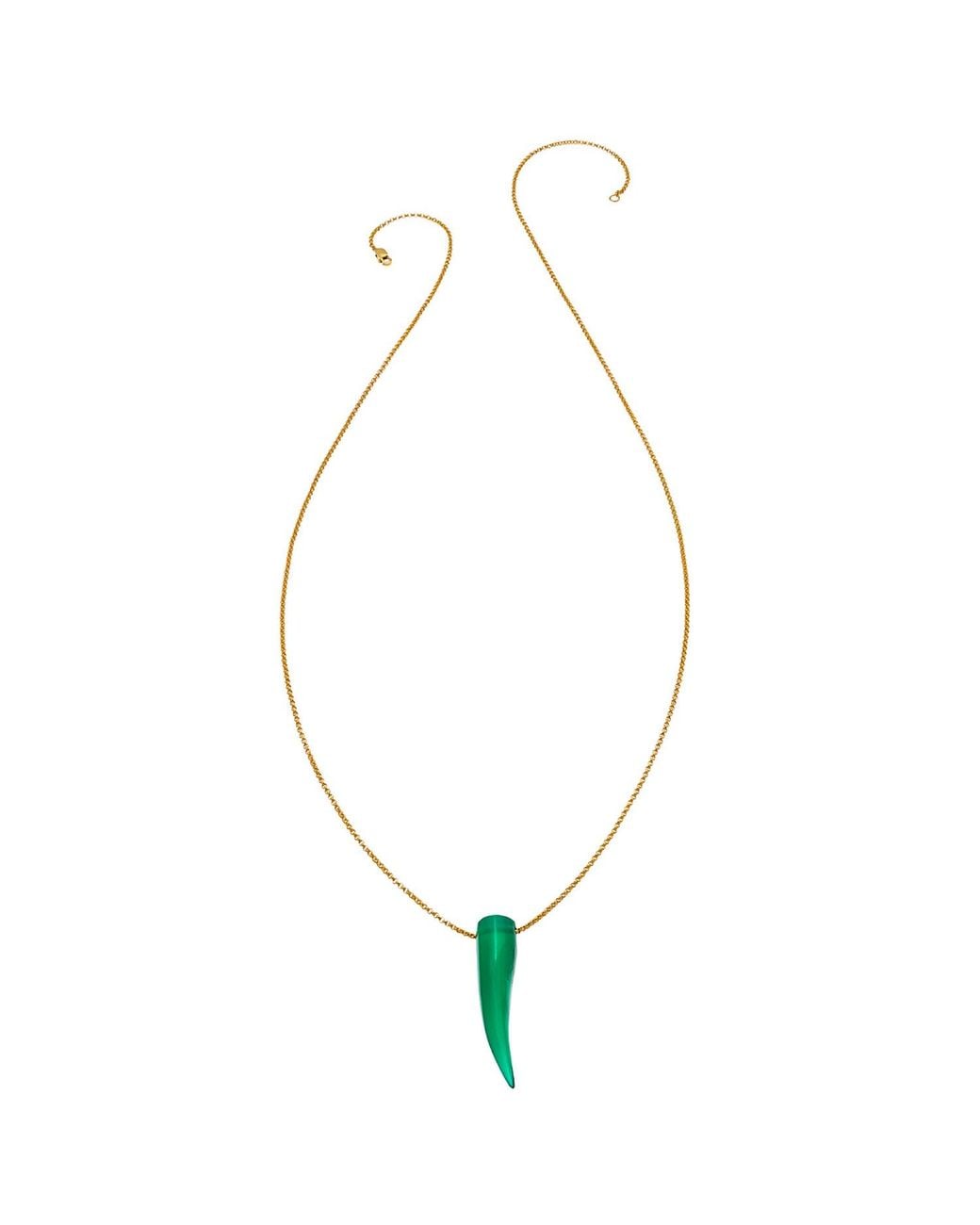 Heather Hawkins Jewelry Metallic Gemstone Horn Rolo Chain Necklace