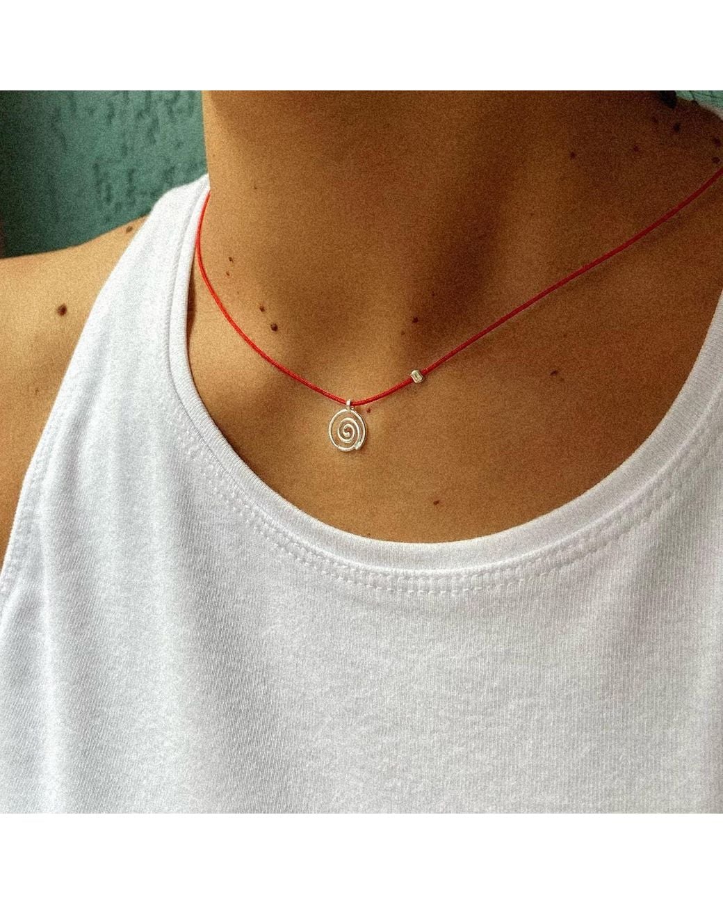 The Pheia Metallic Spiral String Necklace