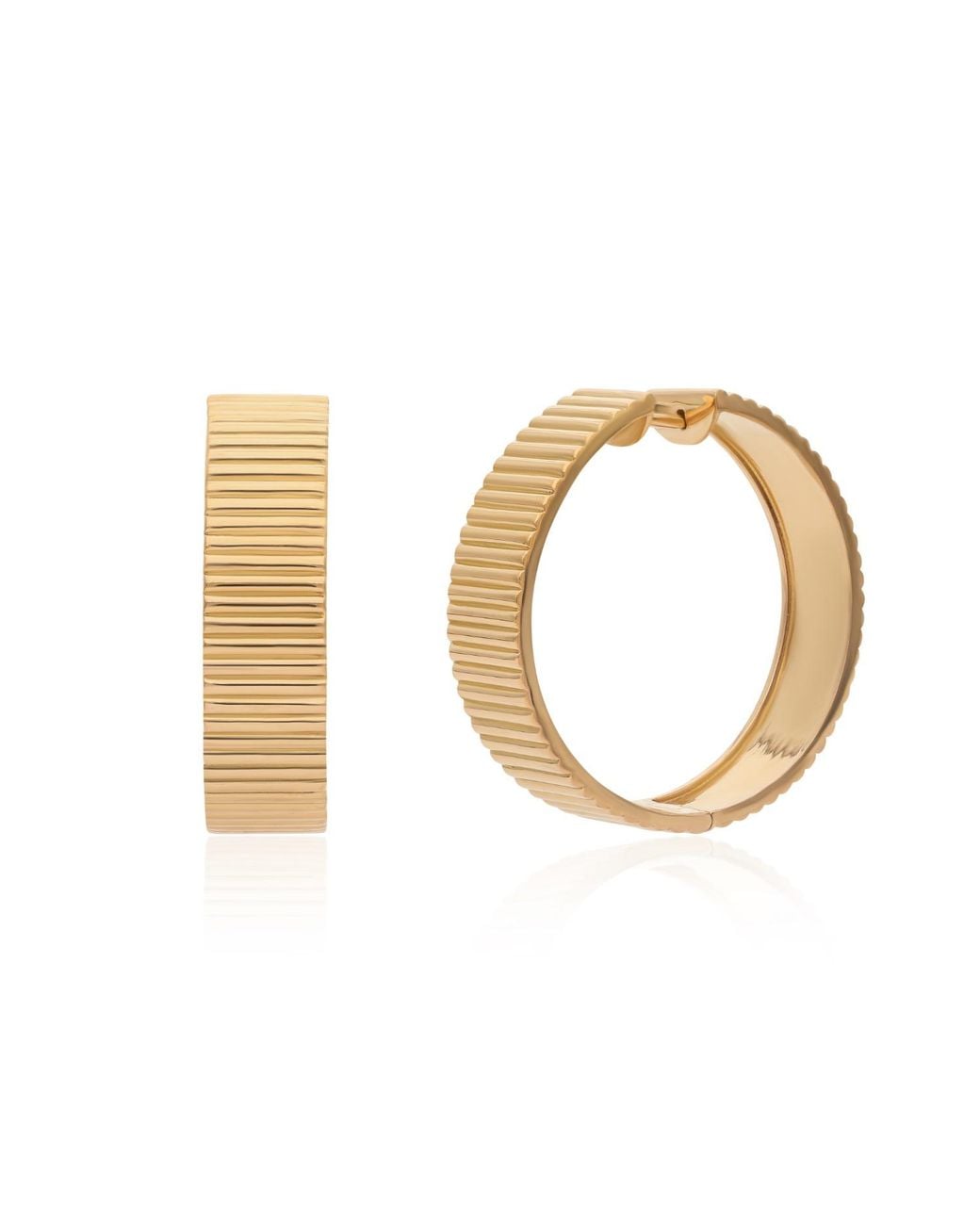 Preeti Sandhu Metallic Ridged Wide Vermeil Hoops