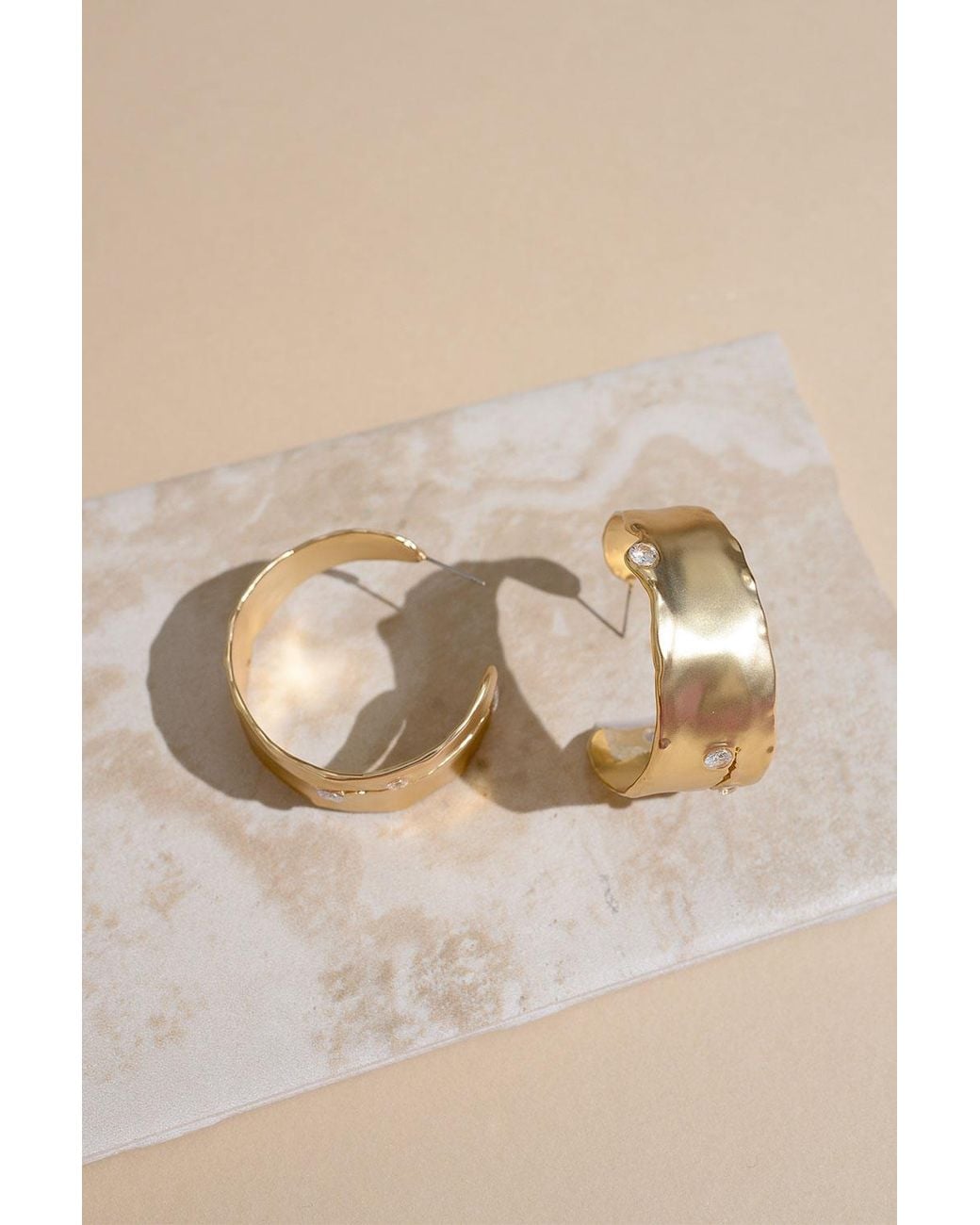 Rare Matters Jewelry Metallic Nature's Elegance Statement Hoop Earrings