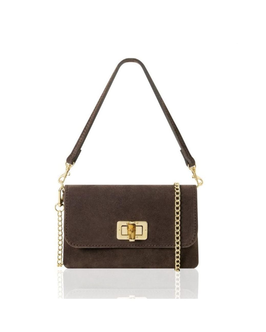 Betsy & Floss Brown Cori Suede Handbag And Clutch Bag