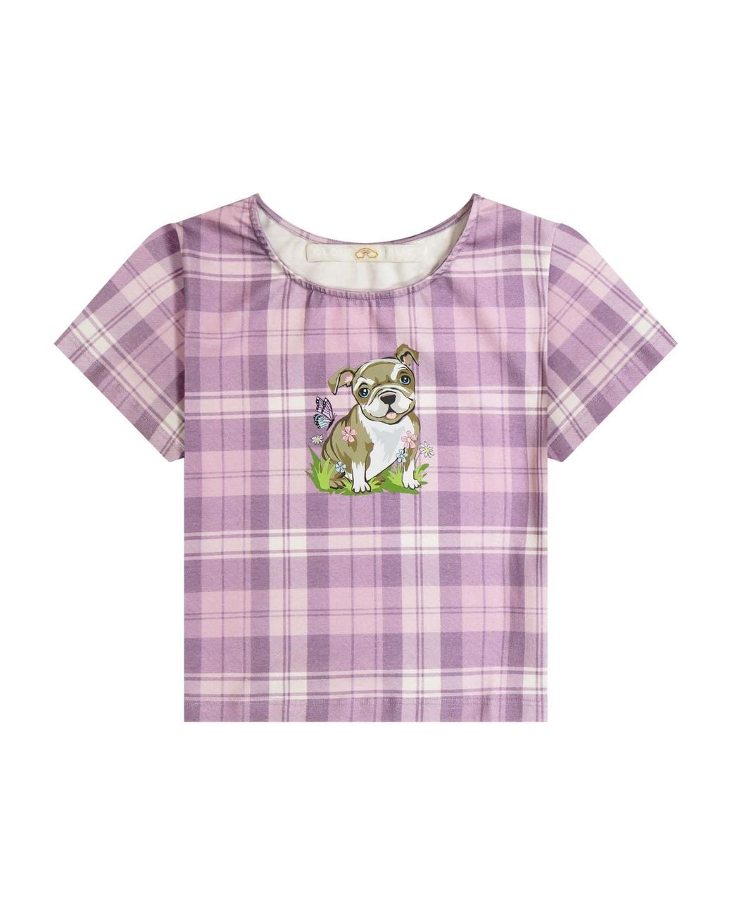 Cloud Haven Purple Plaid Sweet Bulldog Tee