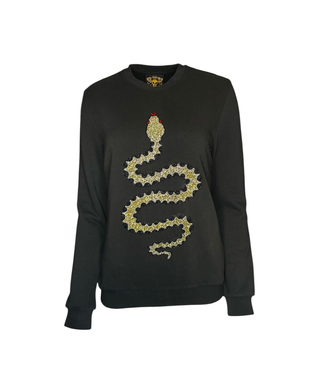 Any Old Iron Black Beaded Snake Sweatshirt for men