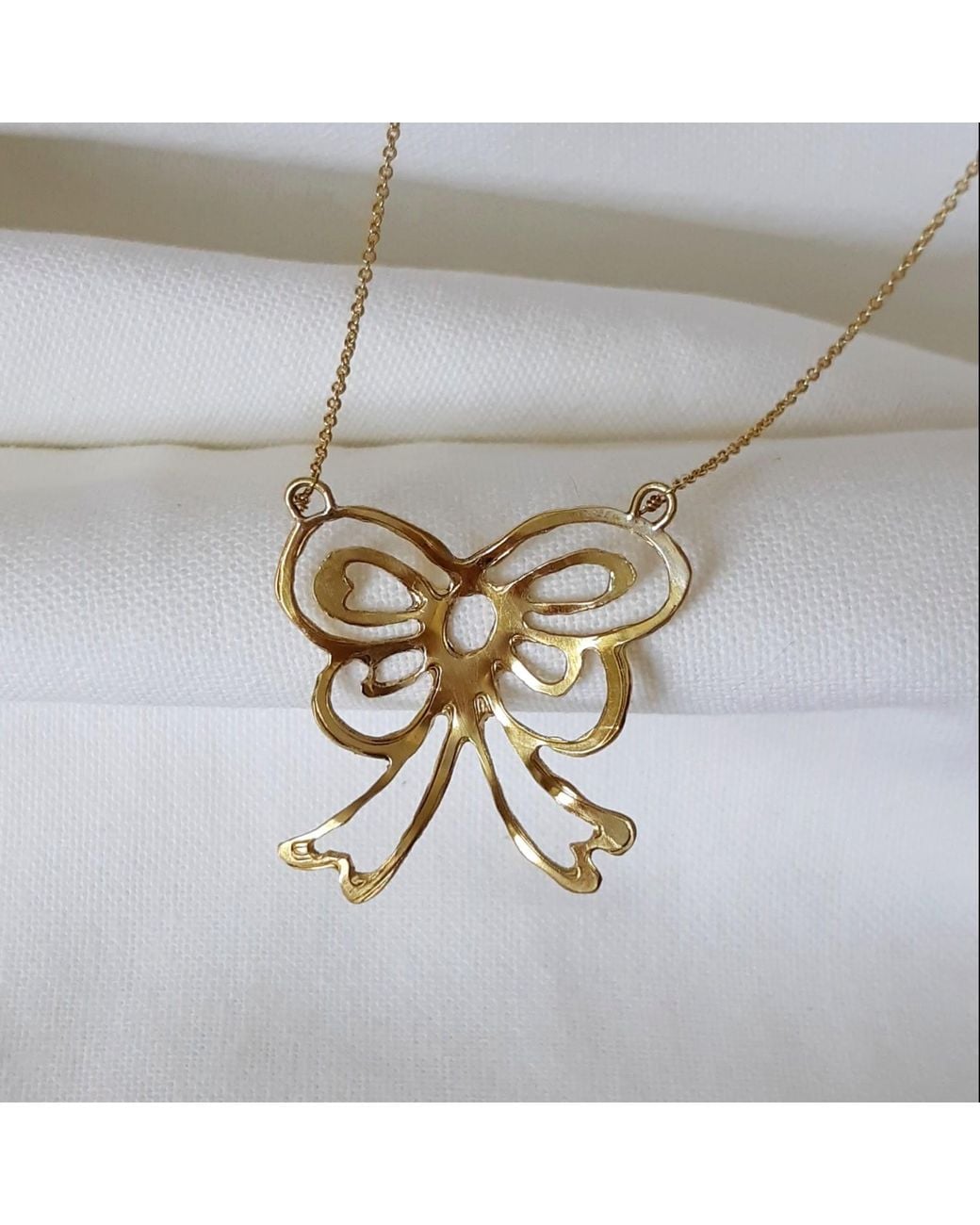 Lily Flo Jewellery Metallic Large Bow Necklace
