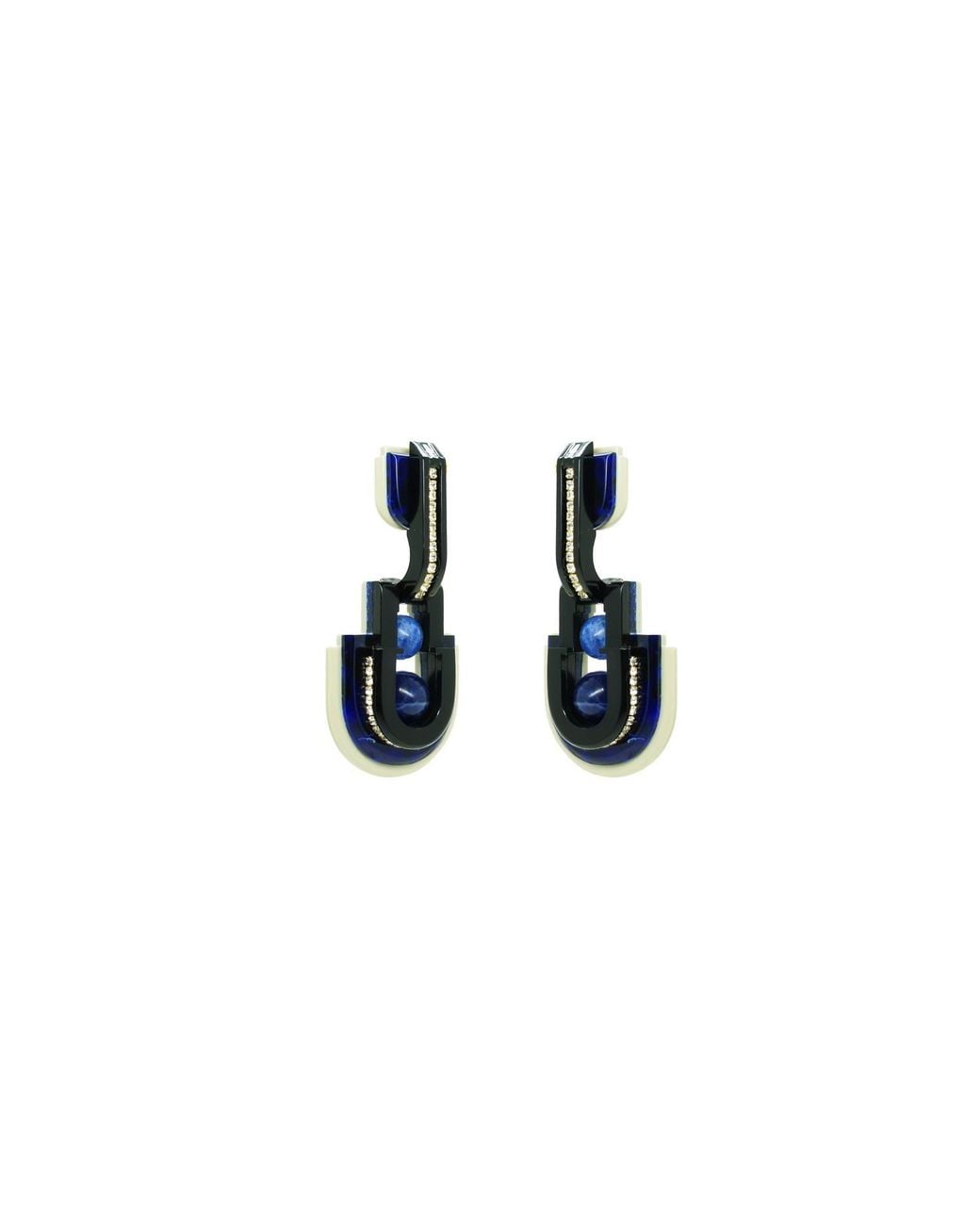 Gissa Bicalho Blue Handmade Acrylic Earring Pendant Orion