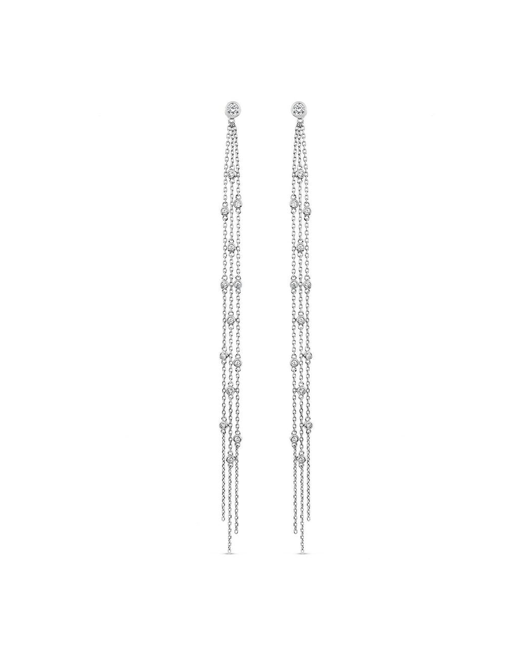 SALLY SKOUFIS White Bold Minx Earring With Made Diamonds