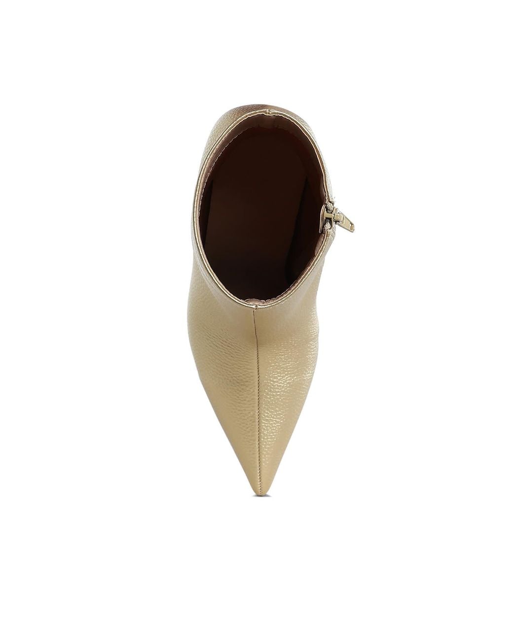 Rag & Co Natural Farnak Metallic Pointed Toe Ankle Boots