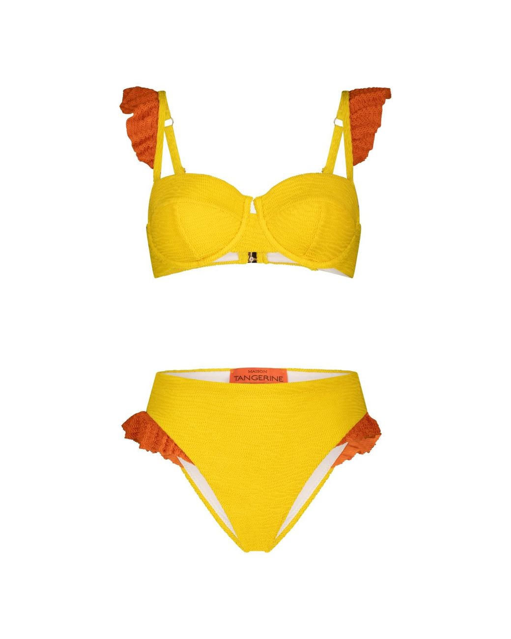 Maison Tangerine Yellow Capri Lemon Crinkle Bikini