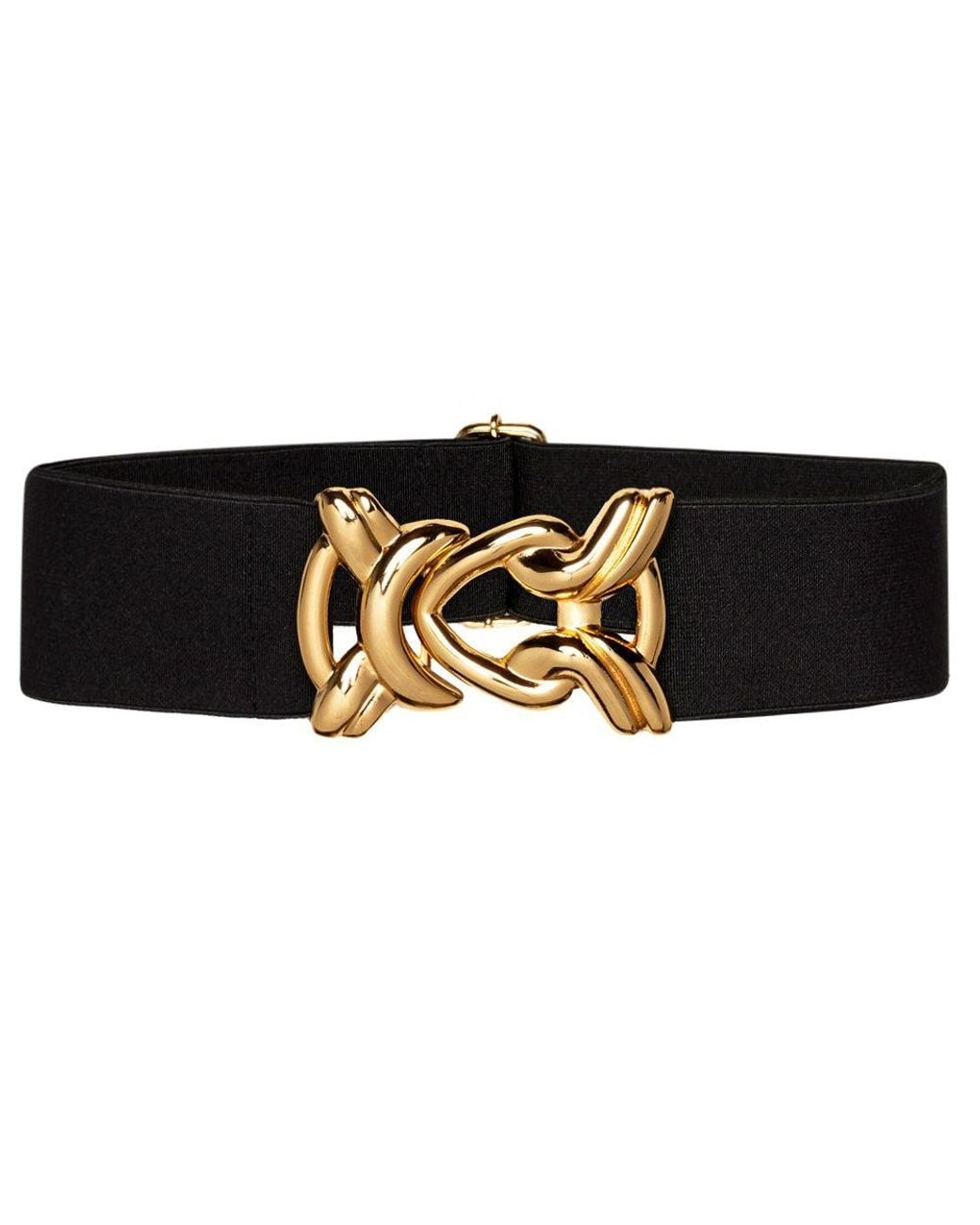 BeltBe Black Stretch Belt With Metal Knot Buckle