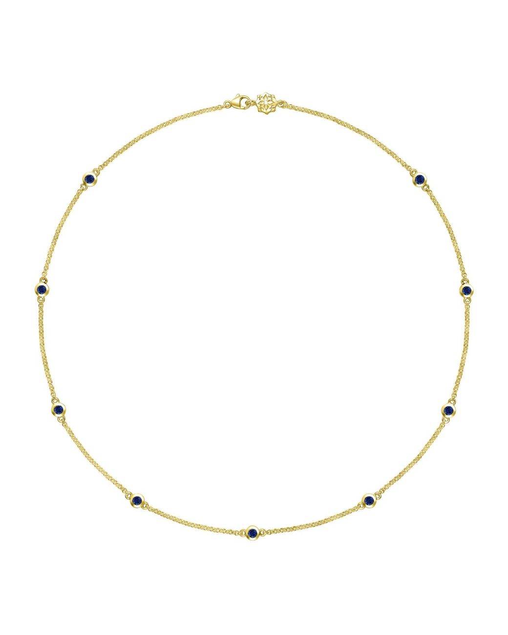 Dower & Hall Metallic Sapphire Dewdrop Chain Necklace