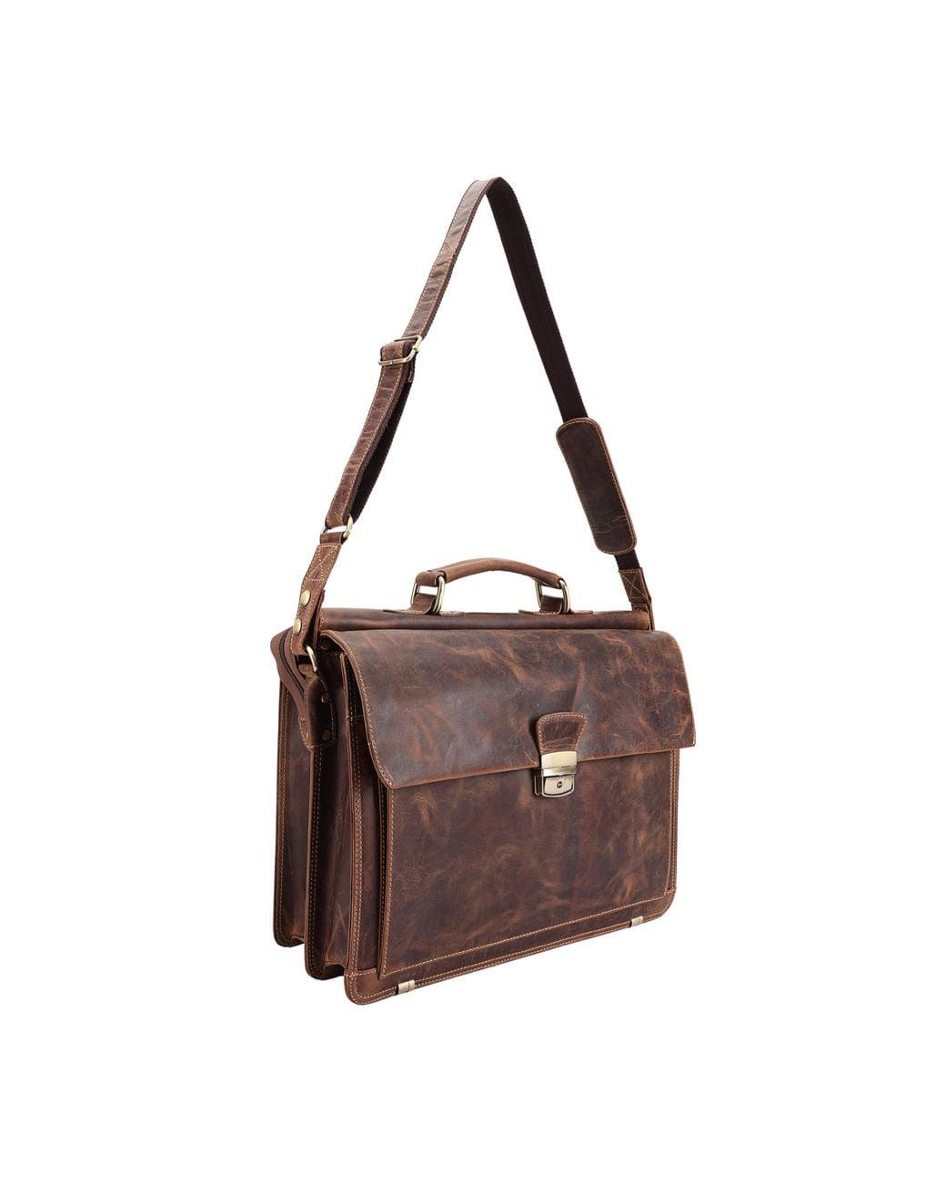 Lloyd Baker Brown Thane Leather Briefcase for men