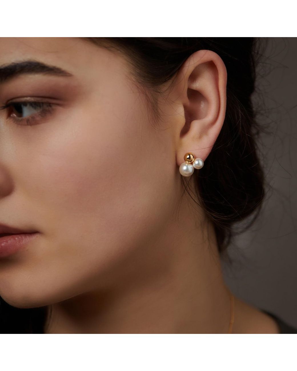 Janus Edinburgh Metallic Jemet Trio Freshwater Pearls Vermeil Earrings
