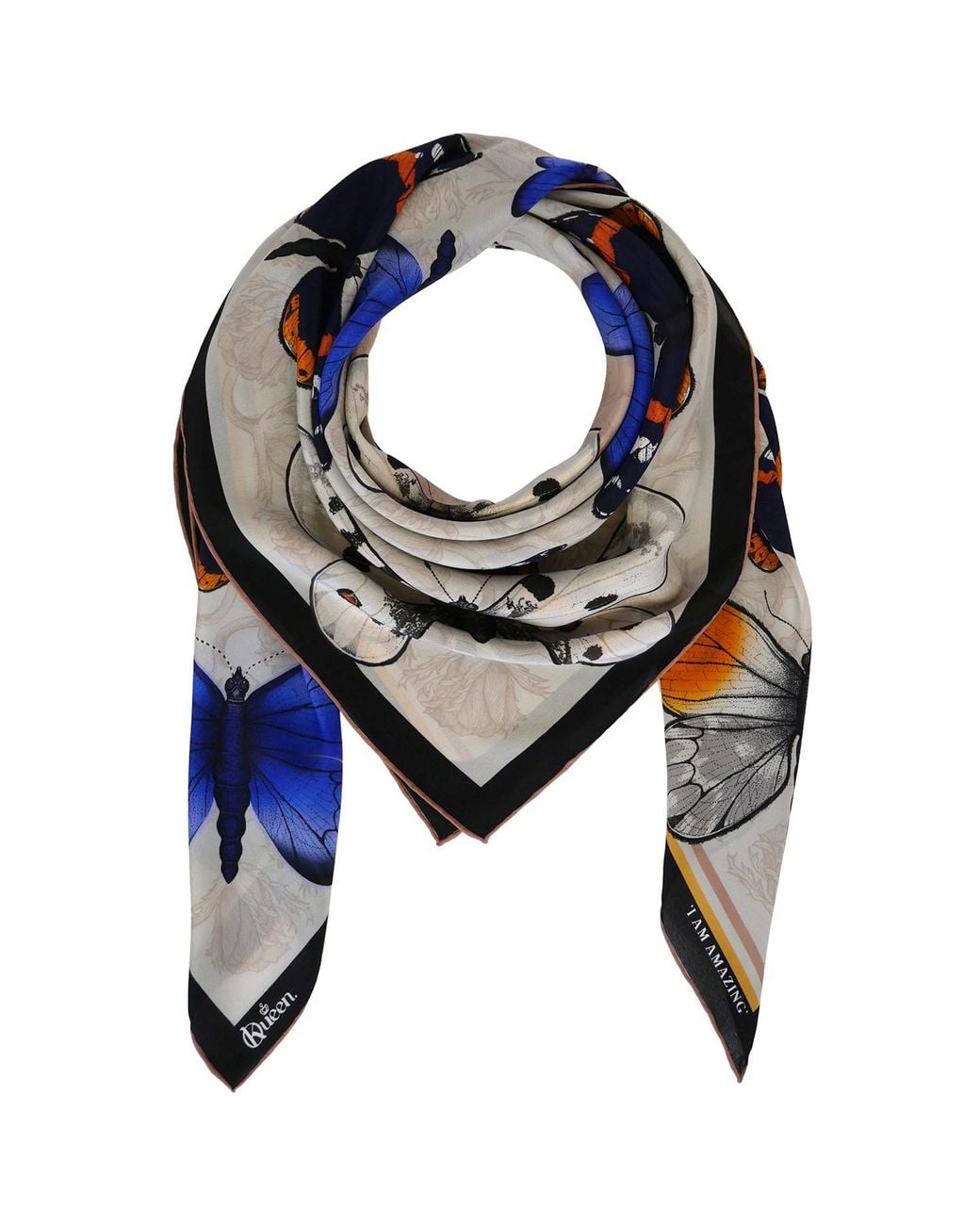 Kueen Blue Silk Scarf